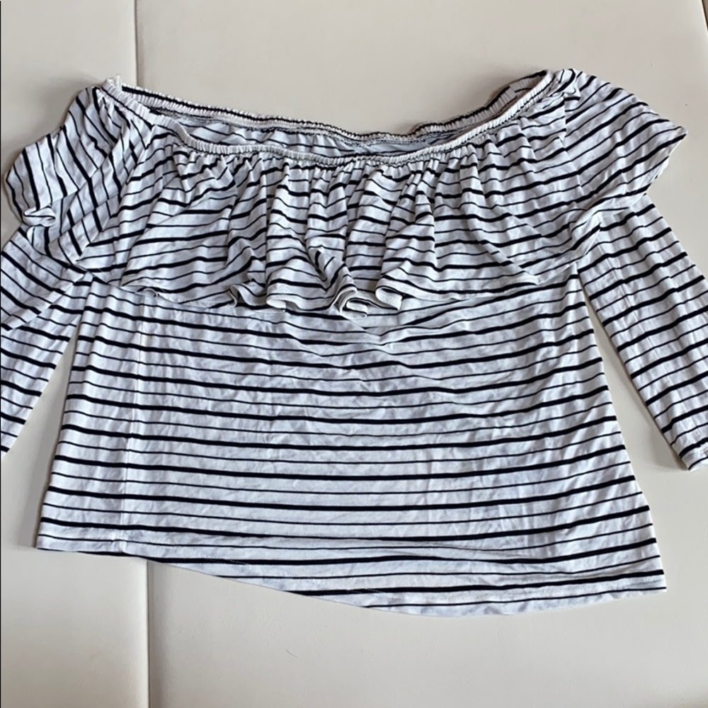 Off shoulder striped top from American eagle